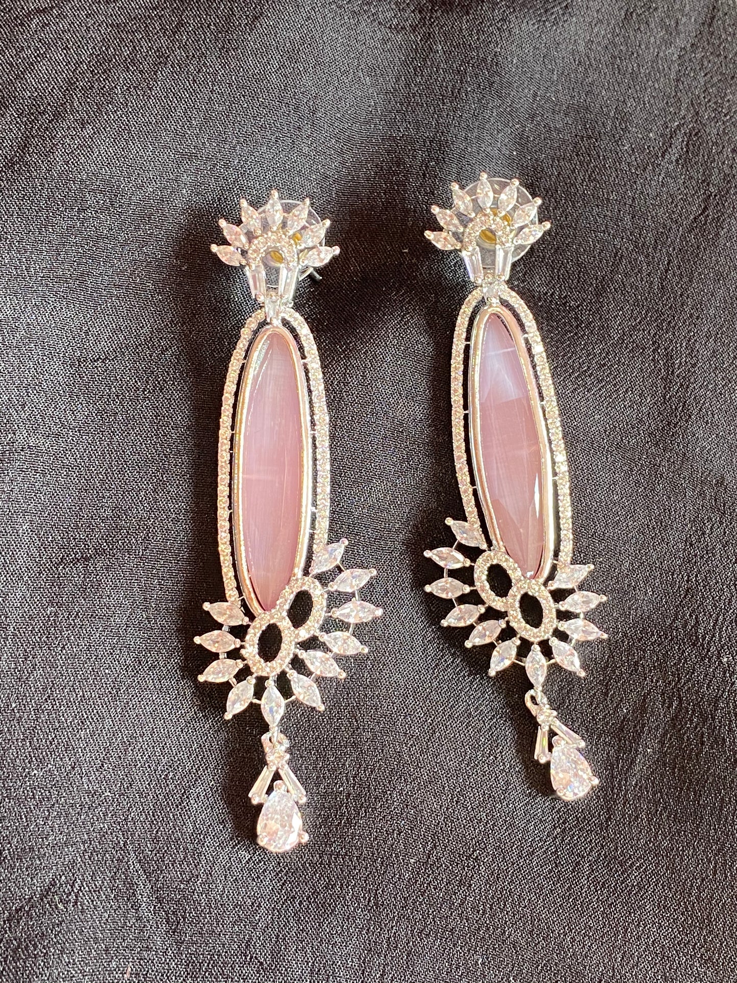 Pink  Crystal Earrings