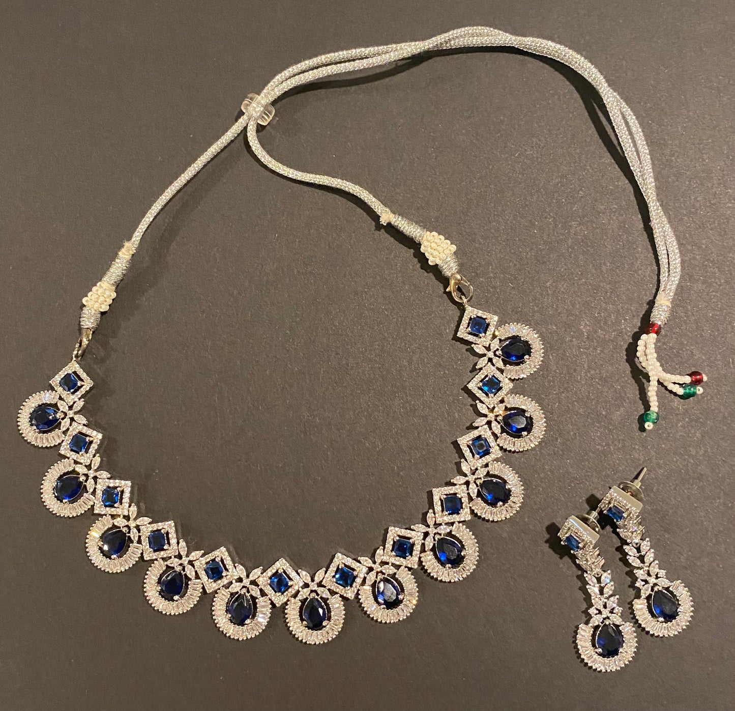 Sapphire and Diamond Necklace Set